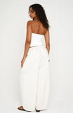Out There Somewhere Pants White Beige Pinstripe