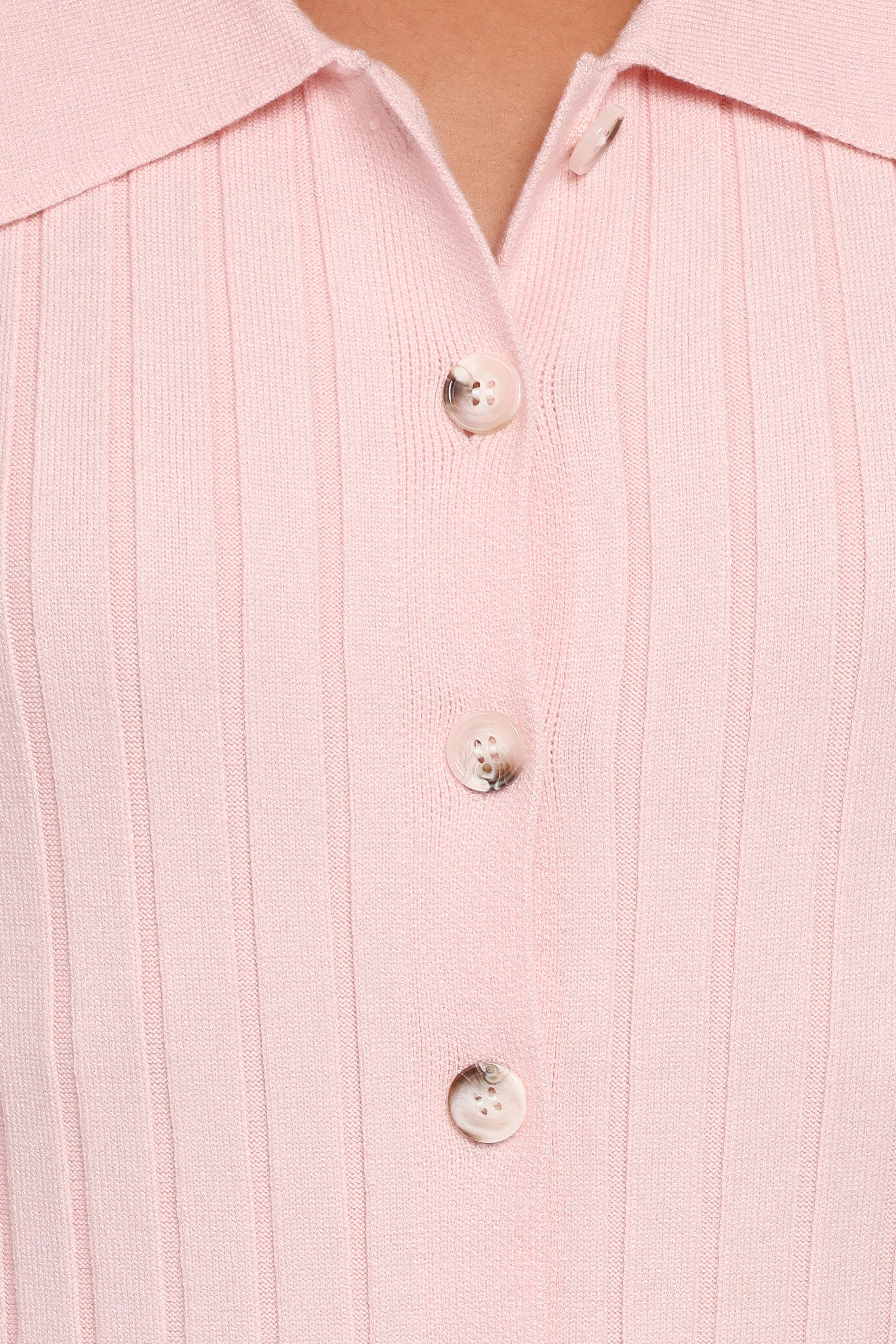 Aisha Short Sleeve Knit Midi Dress Pink
