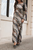 Pandora Long Sleeve Maxi Dress Ombre Stripe