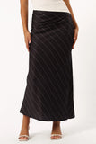 Heidi Stripe Slip Skirt Black White Stripe