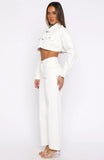 Did You Miss Me Mid Rise Straight Leg Jeans Off White