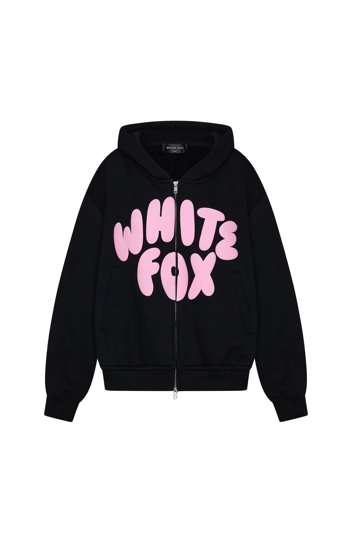 Club 14 Allie Boxy Zip Front Hoodie Black