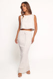 Charlotte Textured Maxi Skirt White