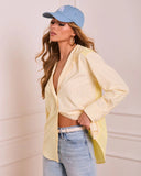 Casual Poise Striped Button Down Top