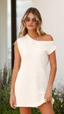 Robin Off Shoulder Mini Dress Cream