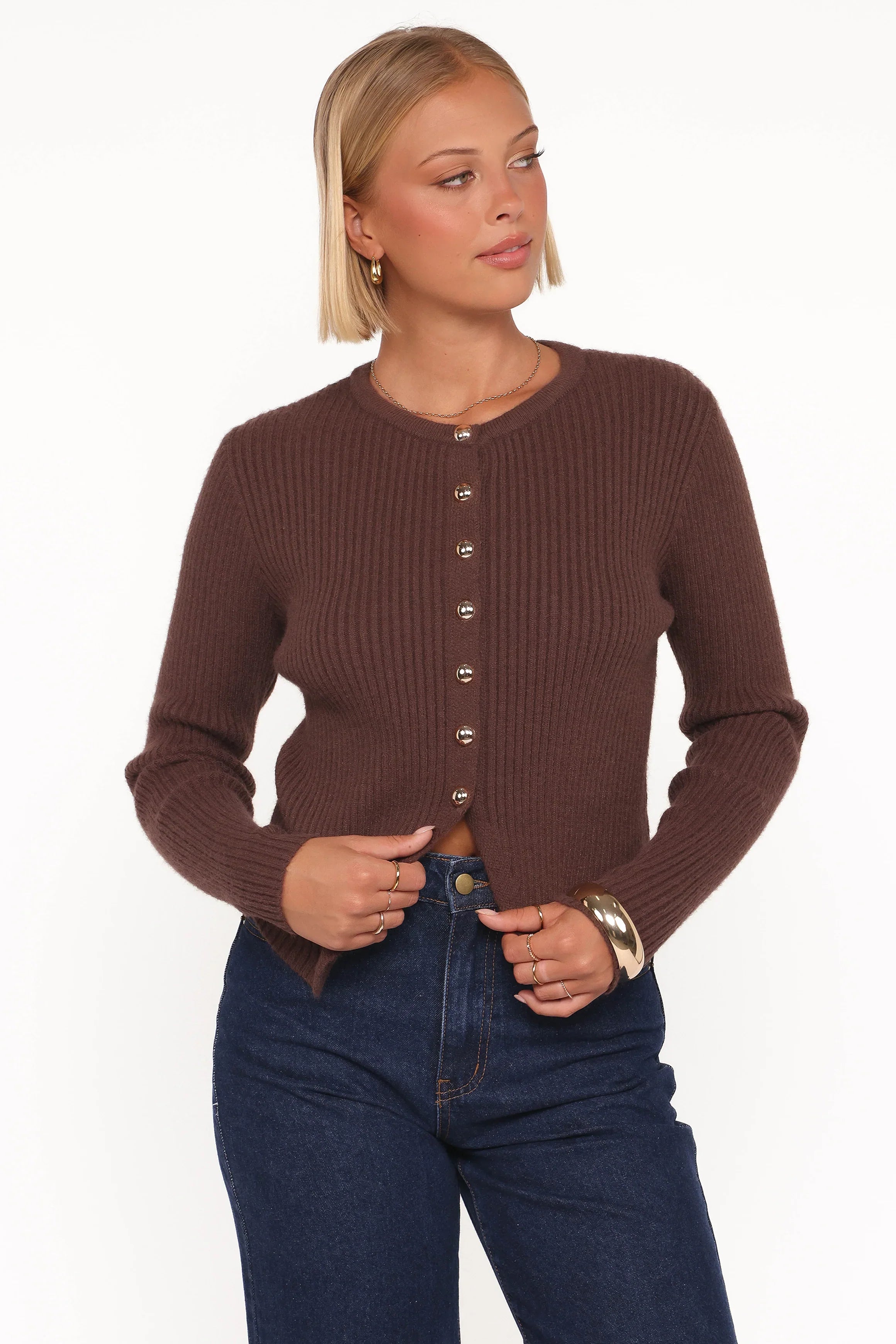 Circe Cardigan Top Chocolate