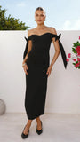 Zylah Off Shoulder Midi Dress Black
