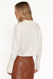 Thelma Trumpet Sleeve Cardigan Cream