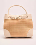 Margory Vegan Leather Straw Bag