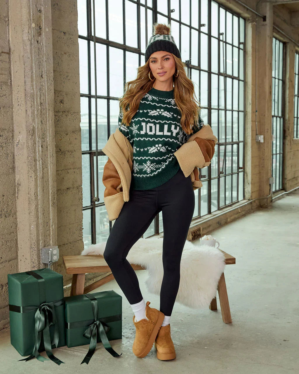 Jolly Glow Graphic Fair Isle Mock Neck Sweater