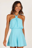Nadine Halter Romper Aqua