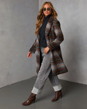 Devora Plaid Double Breasted Coat