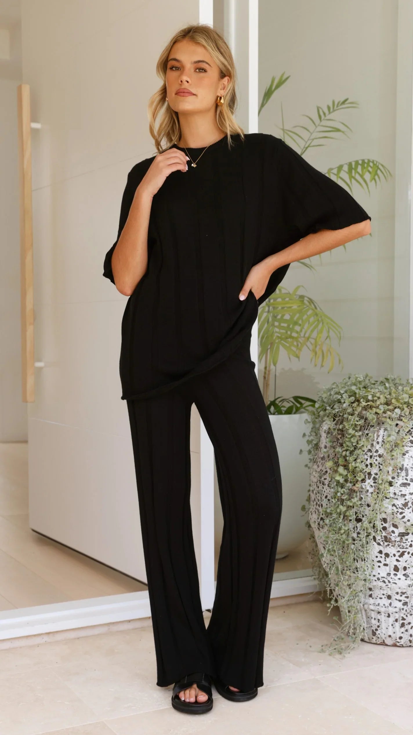 Bayu Knit Pants Black