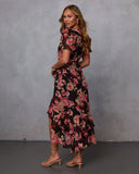 Petal Whisper Wrap Floral Midi Dress