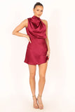 Anabelle Halter Neck Mini Dress Berry