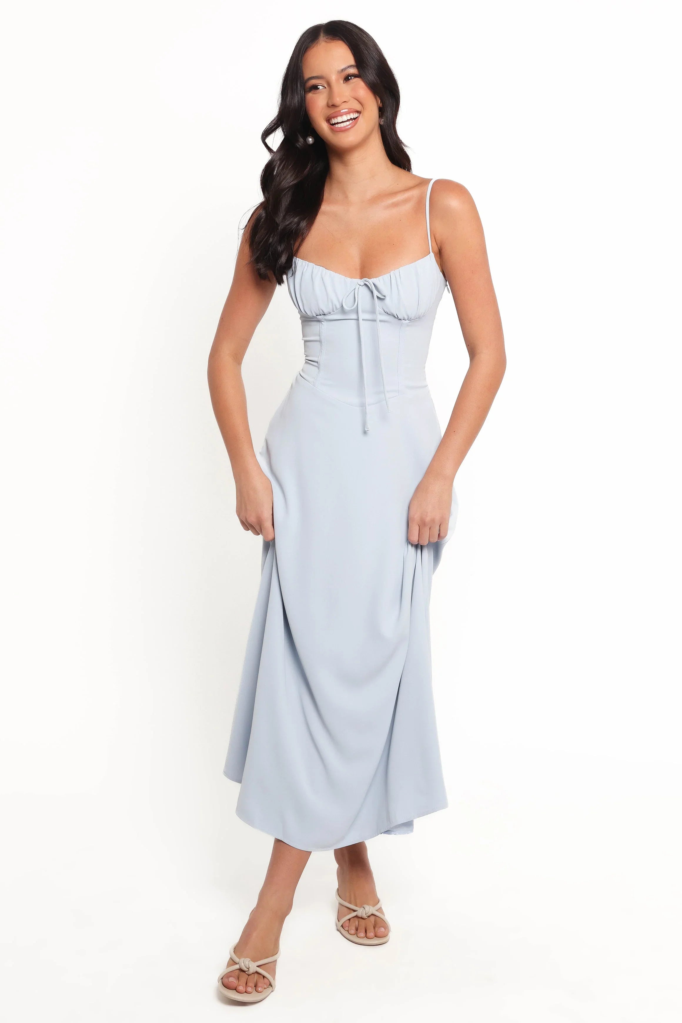 Nadina Midi Dress Soft Blue