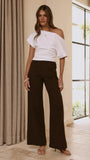 Zandra Wide Leg Jeans Chocolate