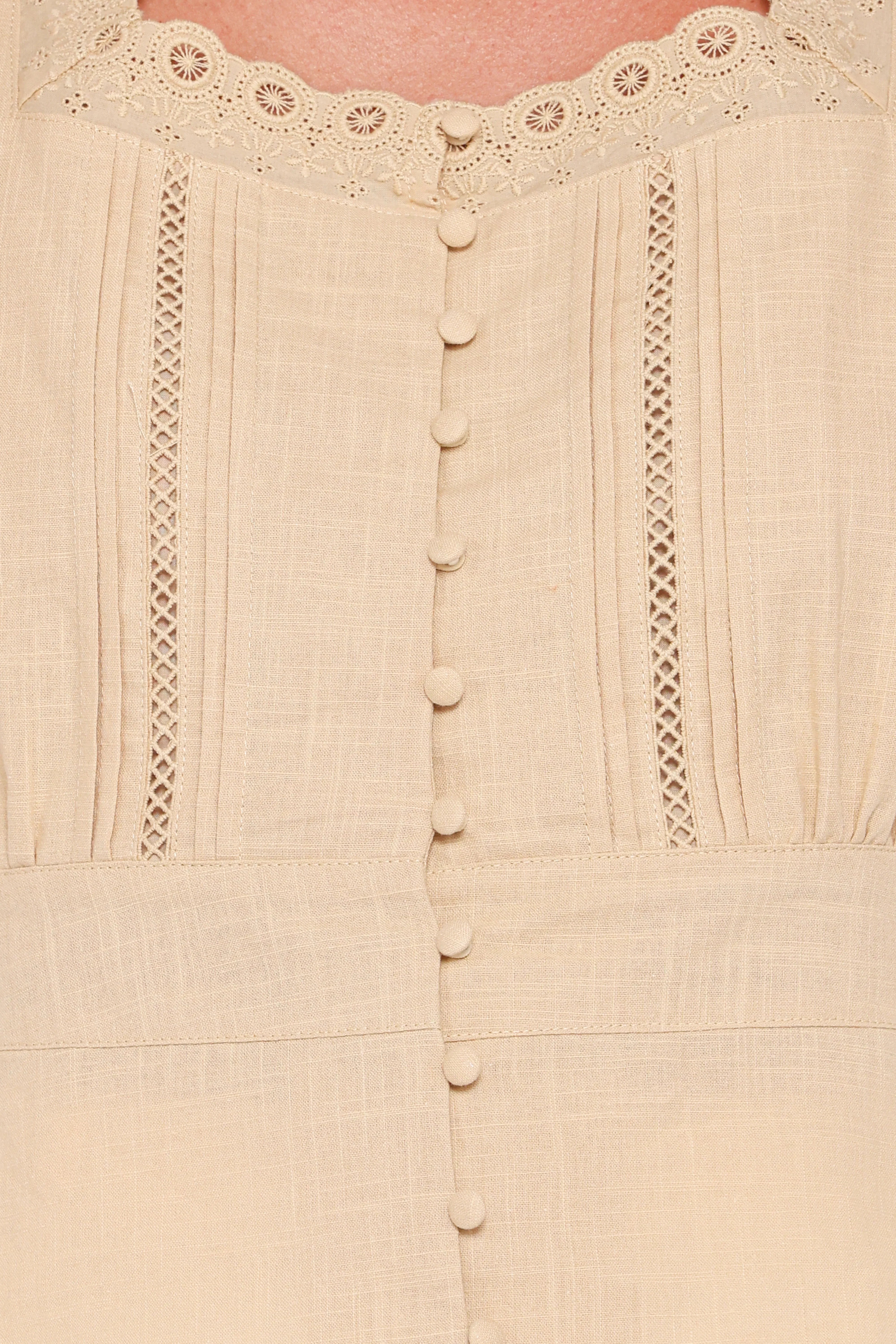 Luke Button Top Khaki