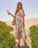 Sunshower Tropical Caftan Maxi Dress