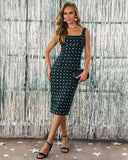 Midnight Mistletoe Embellished Midi Dress