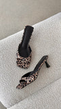 Tilden Heel Leopard Satin